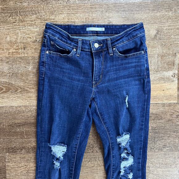 Levi's 711 Skinny Jeans Distressed Dark Wash - Picture 4 of 6